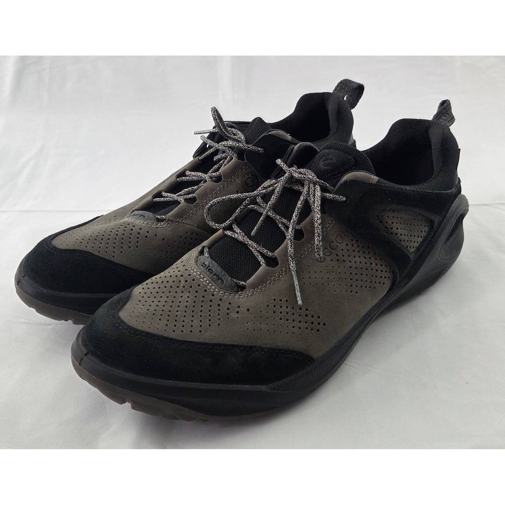 ECCO BIOM Sneakers Mens 45 US 12 Gray Green Yak Leather Suede Gorpcore Trailcore